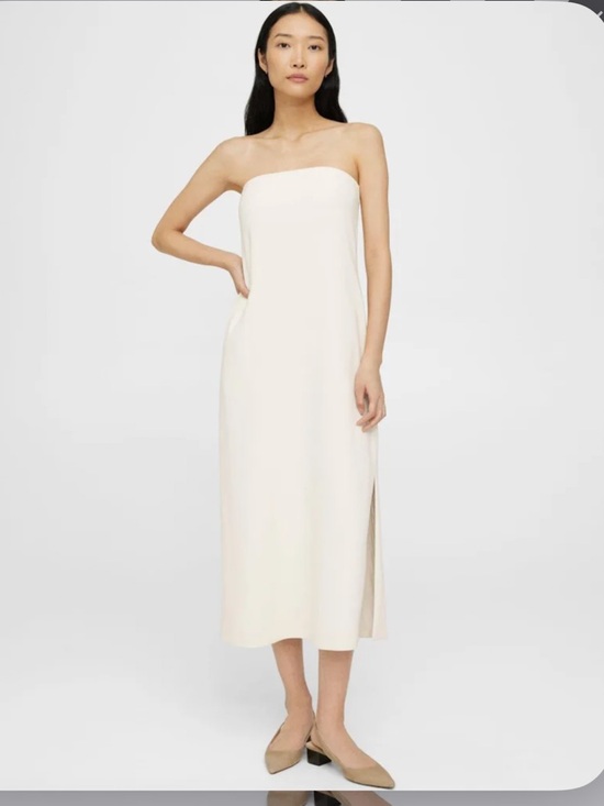 Theory Dresses & Skirts - Theory Cream Strapless Midi Dress